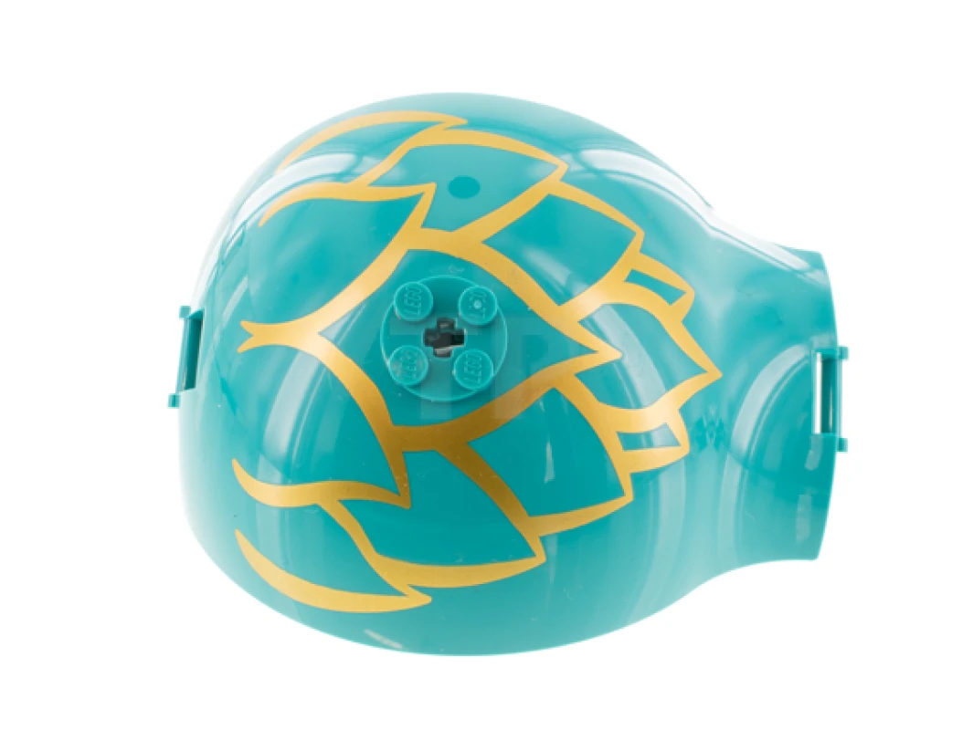 LEGO&reg; 6317284 - 65783pb01 - Panel 10 x 4 x 13 Curved with Bar Handle with Gold Leaves Outline Pattern