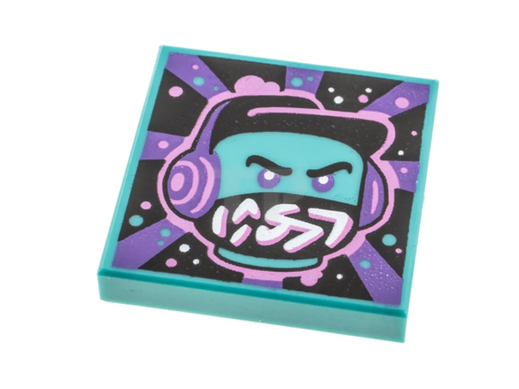 LEGO&reg;  - 3068pb1586 - Tile 2 x 2 with Album Cover - Minifigure with Headphones Pattern