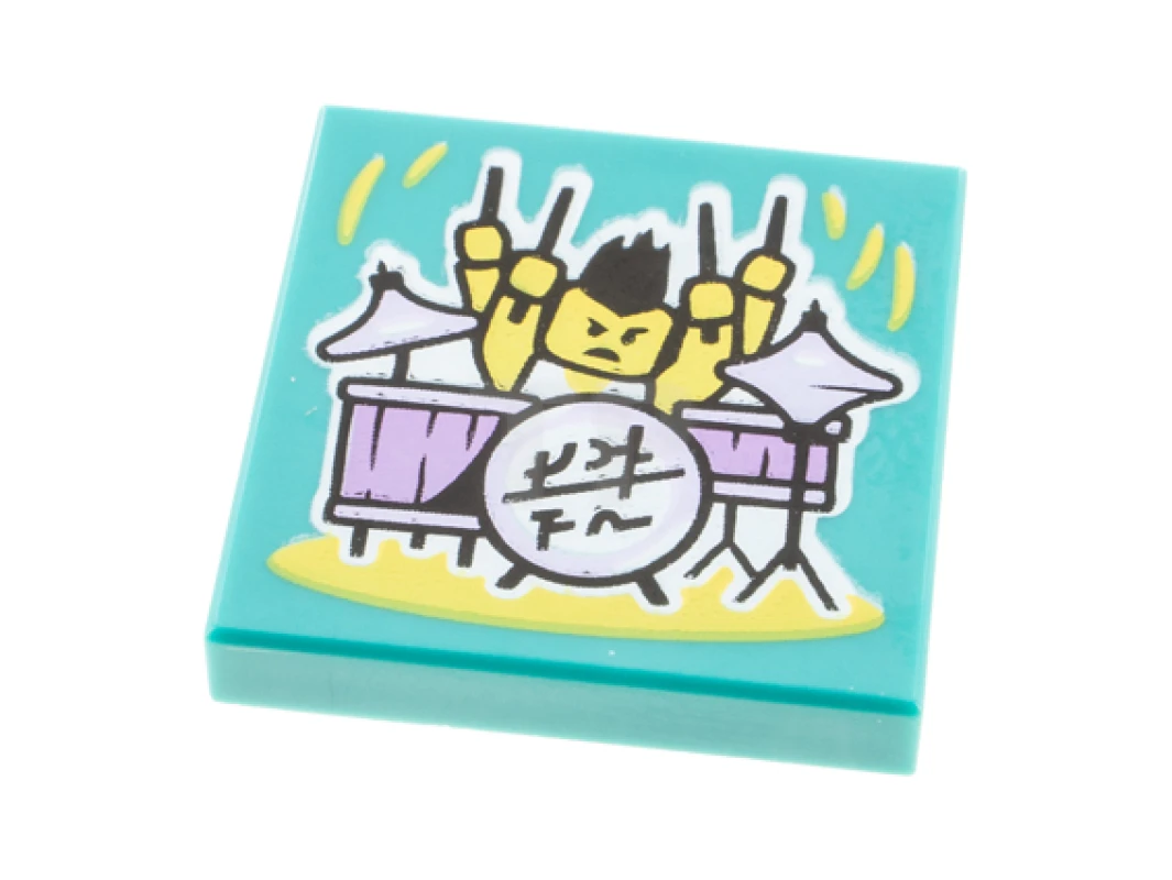 LEGO&reg;  - 3068pb1541 - Tile 2 x 2 with Album Cover - Four Arm Drummer Pattern