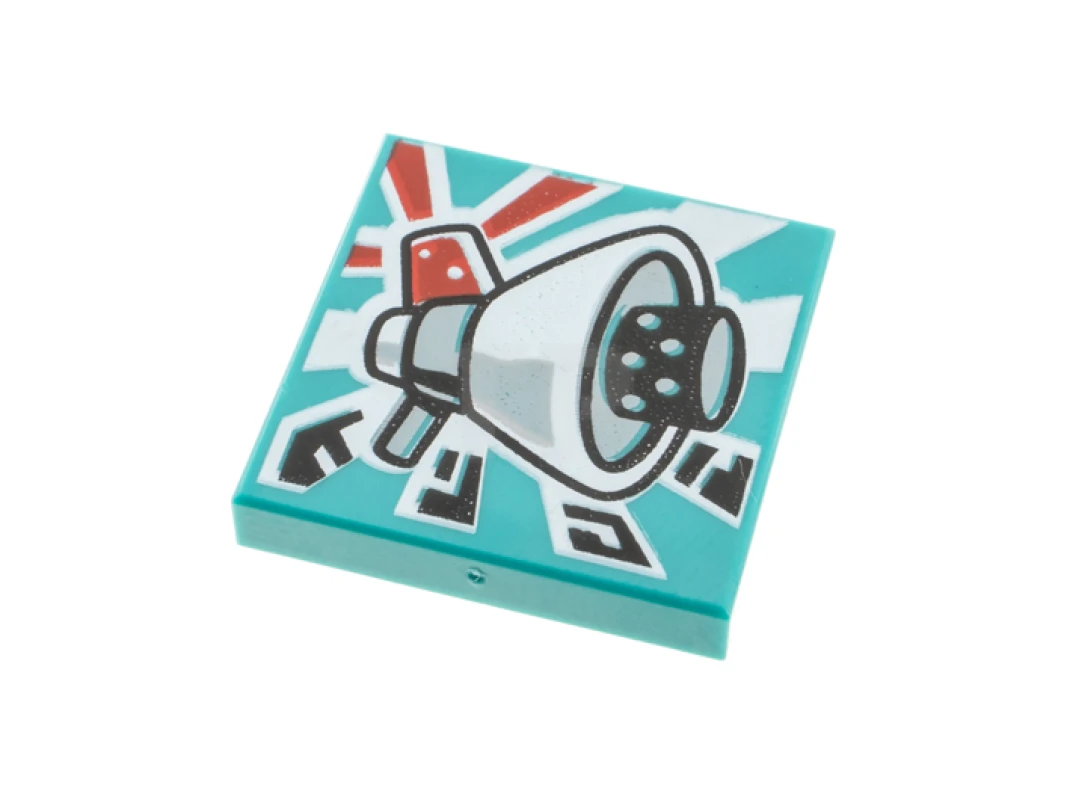 LEGO&reg;  - 3068pb1642 - Tile 2 x 2 with Album Cover - Megaphone Pattern