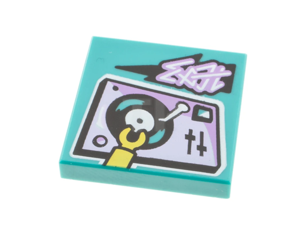 LEGO&reg;  - 3068pb1589 - Tile 2 x 2 with Album Cover - Record Turntable Pattern