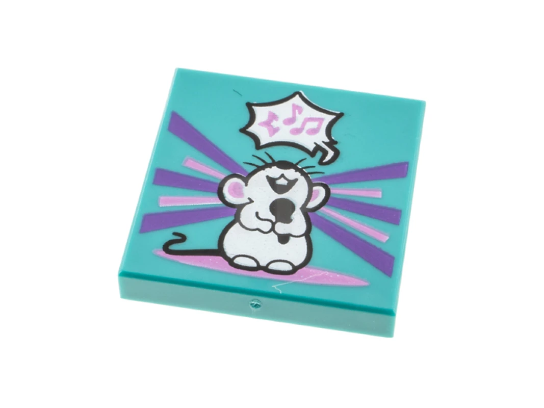 LEGO&reg;  - 3068pb1640 - Tile 2 x 2 with Album Cover - Singing Mouse Pattern