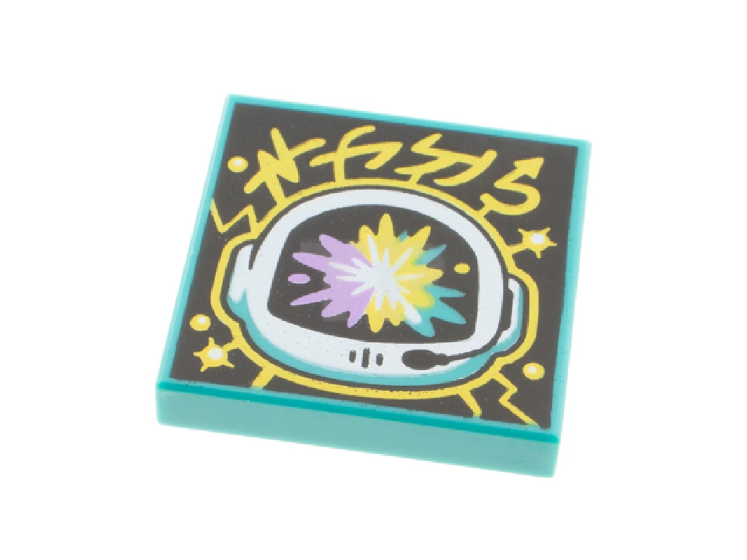 LEGO&reg; 3068pb1544 -  - Tile 2 x 2 with Album Cover - Space Helmet with Explosion Pattern