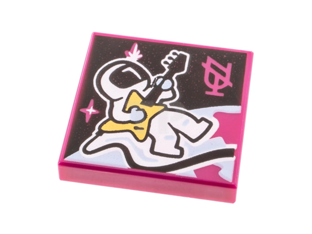 LEGO&reg;  - 3068pb1584 - Tile 2 x 2 with Album Cover - Astronaut Playing Guitar Pattern