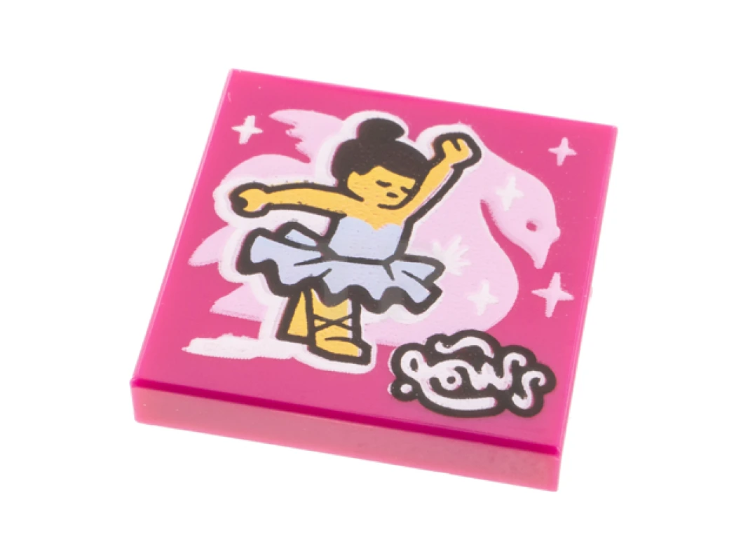 LEGO&reg;  - 3068pb1542 - Tile 2 x 2 with Album Cover - Ballerina and Swan Pattern