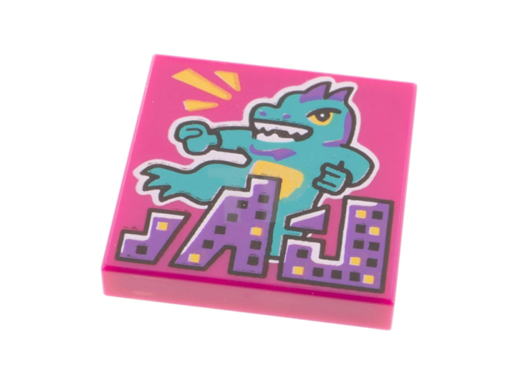 LEGO&reg; 3068pb1550 -  - Tile 2 x 2 with Album Cover - Monster Rampaging City Pattern