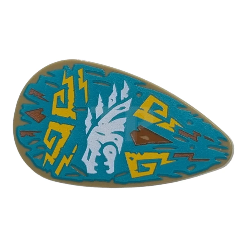 LEGO&reg; 6330672 - 2586pb009 - Shield Ovoid with Dragon Head Pattern