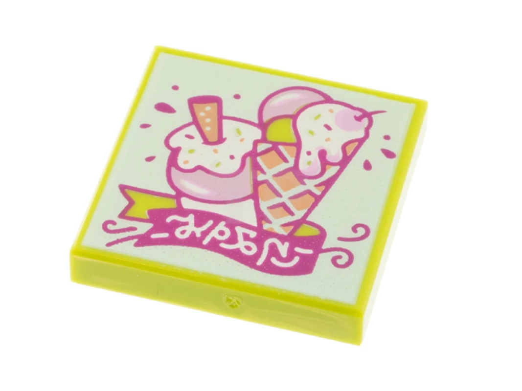 LEGO&reg; 6325293 - 3068pb1577 - Tile 2 x 2 with Album Cover - Ice Cream Treats Pattern