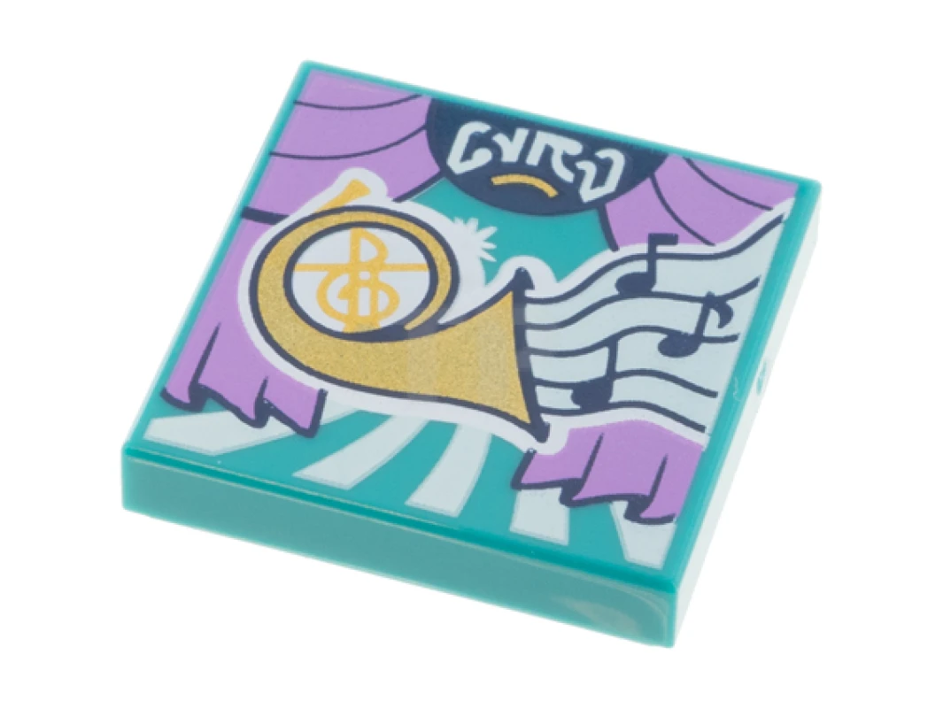 LEGO&reg; 6325299 - 3068pb1571 - Tile 2 x 2 with Album Cover - French Horn Pattern