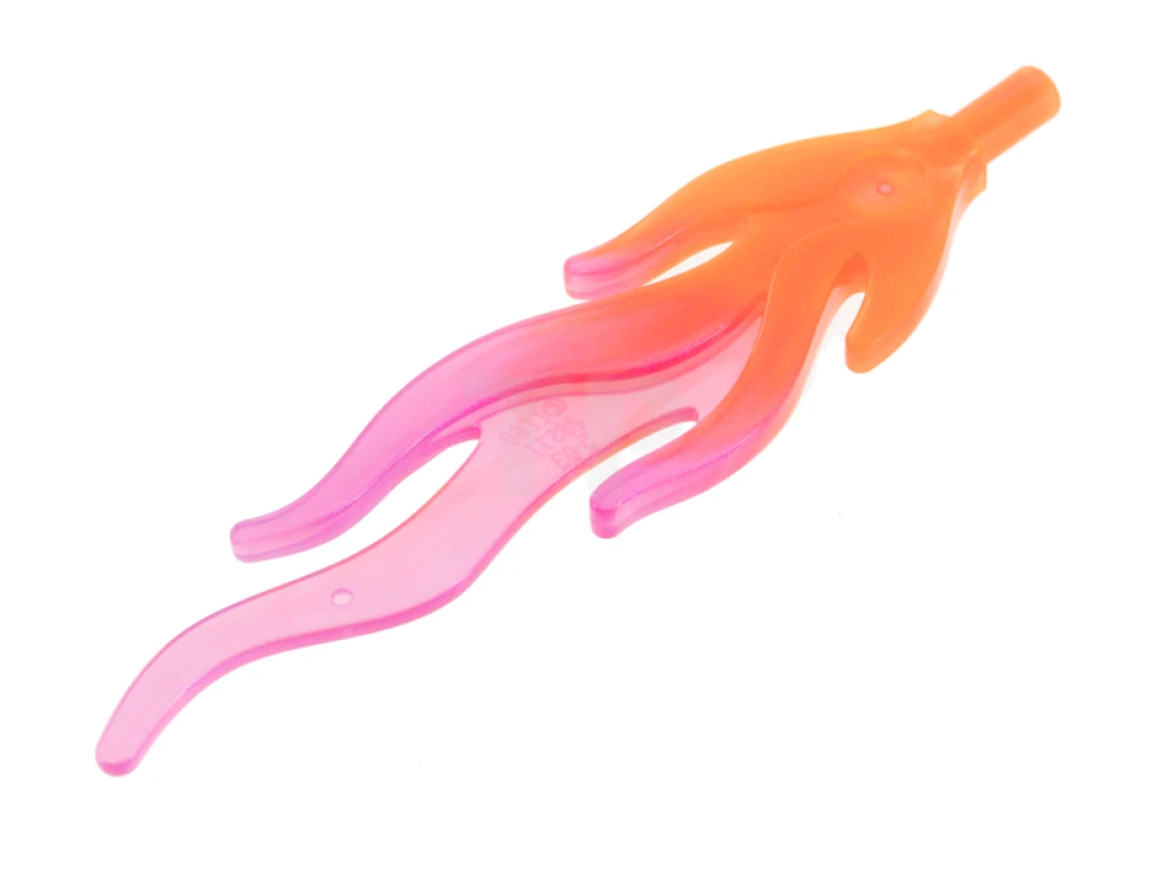 LEGO&reg; 6336610 - 85959pb07 - Wave Rounded Large (Flame) avec motif marbré en satin trans-rose foncé