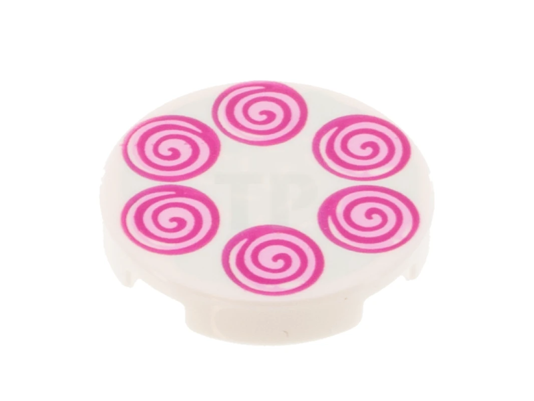 LEGO&reg; 6324696 - 14769pb392 - Baldosa 2 x 2 Redonda con fondo en O y dibujo de espirales