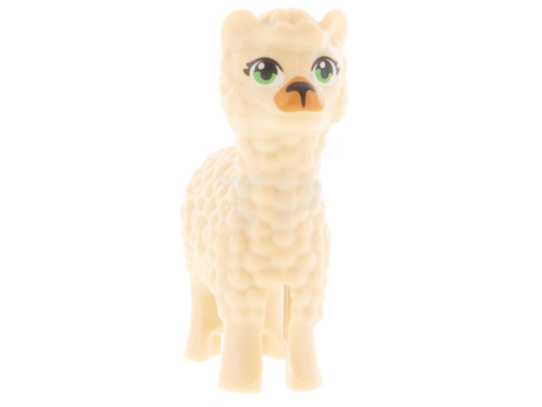 LEGO&reg; 6308543 - 65405pb02 - Alpaca / Llama, Friends with Bright Green Eyes and Medium Nougat Muzzle Pattern