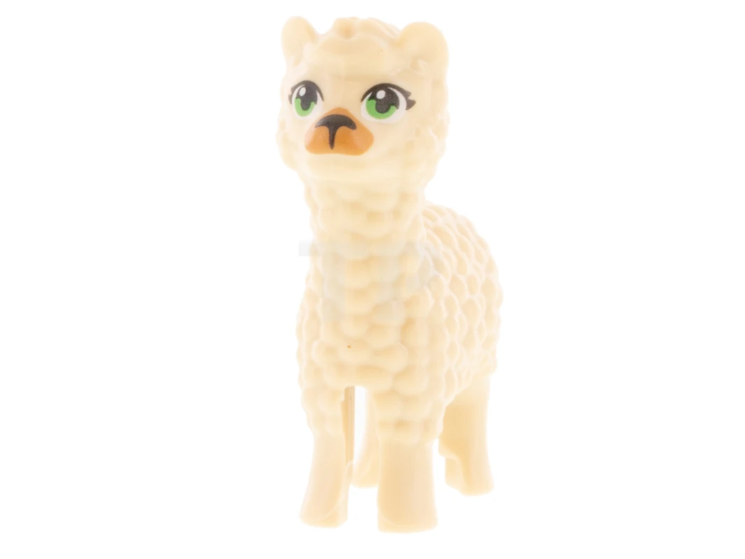 LEGO&reg; 6308543 - 65405pb02 - Alpaca / Llama, Friends with Bright Green Eyes and Medium Nougat Muzzle Pattern
