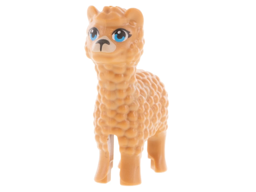 LEGO&reg; 6308545 - 65405pb03 - Alpaca / Llama, Friends with Dark Azure Eyes and Tan Muzzle Pattern