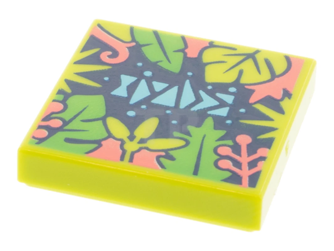 LEGO&reg; 6326138 - 3068pb1581 - Tile 2 x 2 with Album Cover - Tree Leaves Pattern