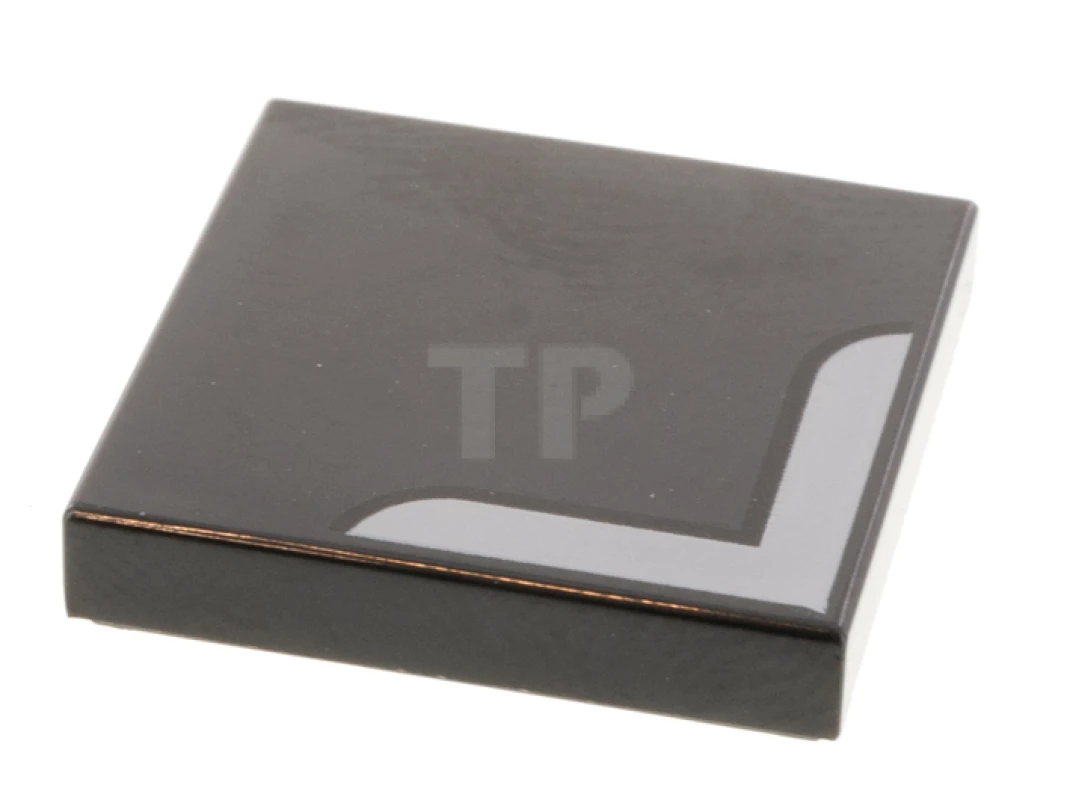 LEGO&reg; 6310510 - 3068pb1391 - Baldosa 2 x 2 con ranura con dibujo de rayas blancas en las esquinas