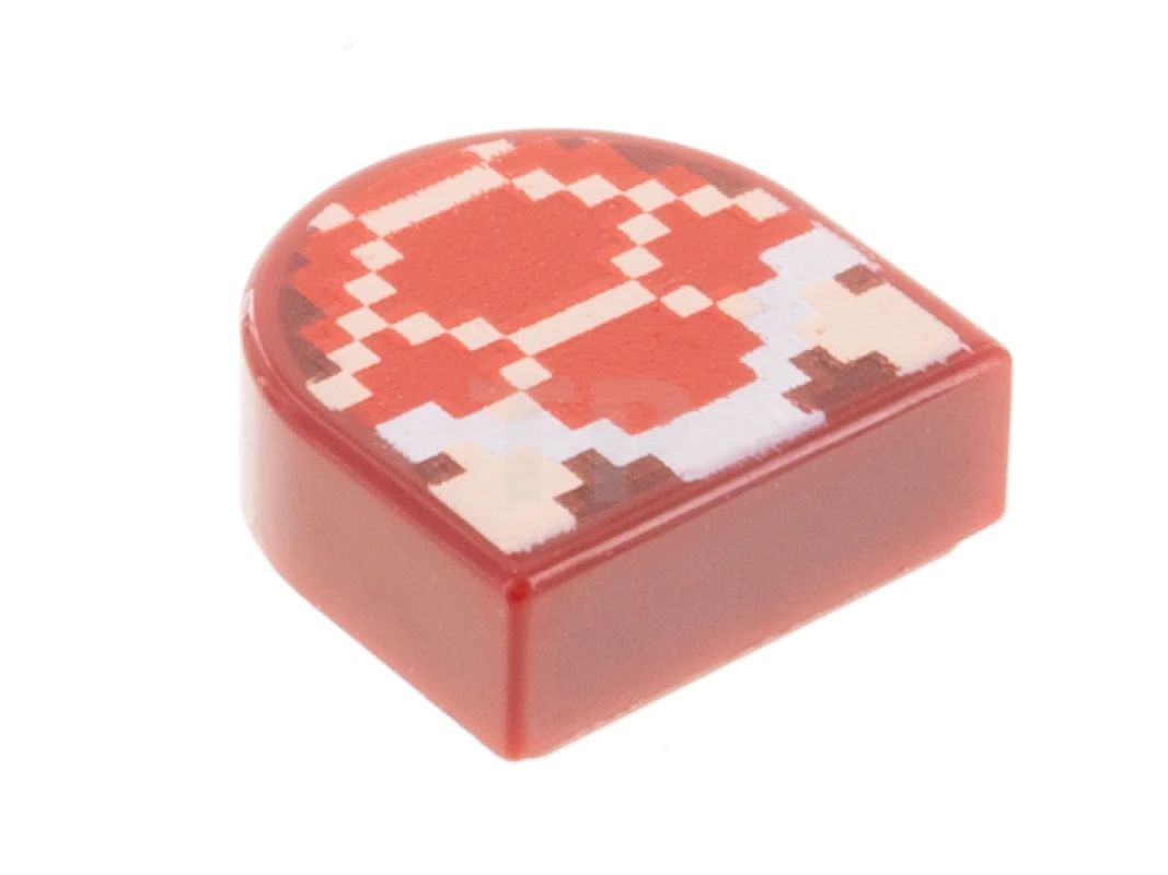 LEGO&reg; 6322996 - 24246pb005 - Tile 1 x 1 Half Circle with Pixelated Pattern (Koopa Troopa)