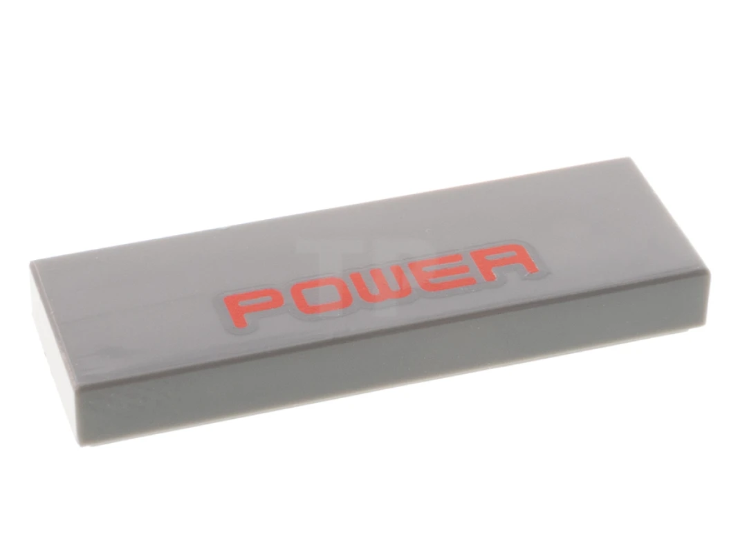 LEGO&reg; 6319325 - 63864pb114 - Tile 1 x 3 with 'POWER' Pattern