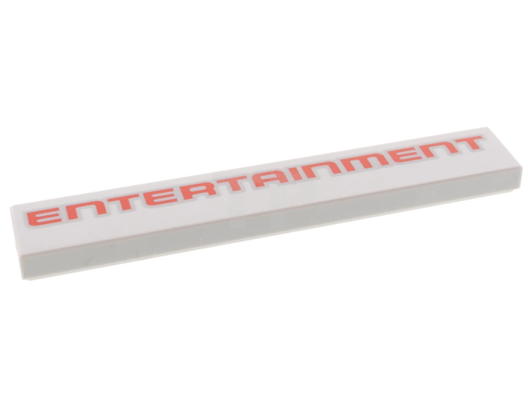 LEGO&reg; 6328062 - 6636pb226 - Tile 1 x 6 with 'ENTERTAINMENT' Pattern