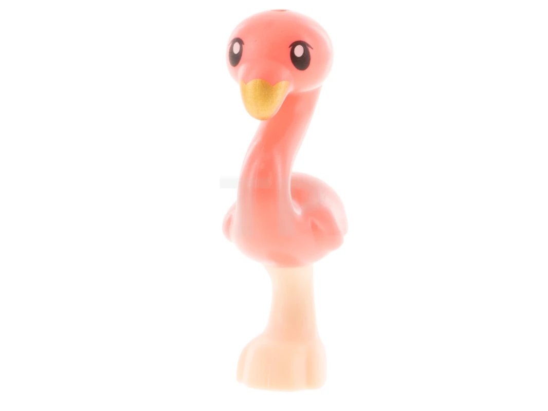 LEGO&reg; 6300315 - 67430pb02 - Uccello, Friends fenicottero con corpo in corallo, occhi neri e becco dorato