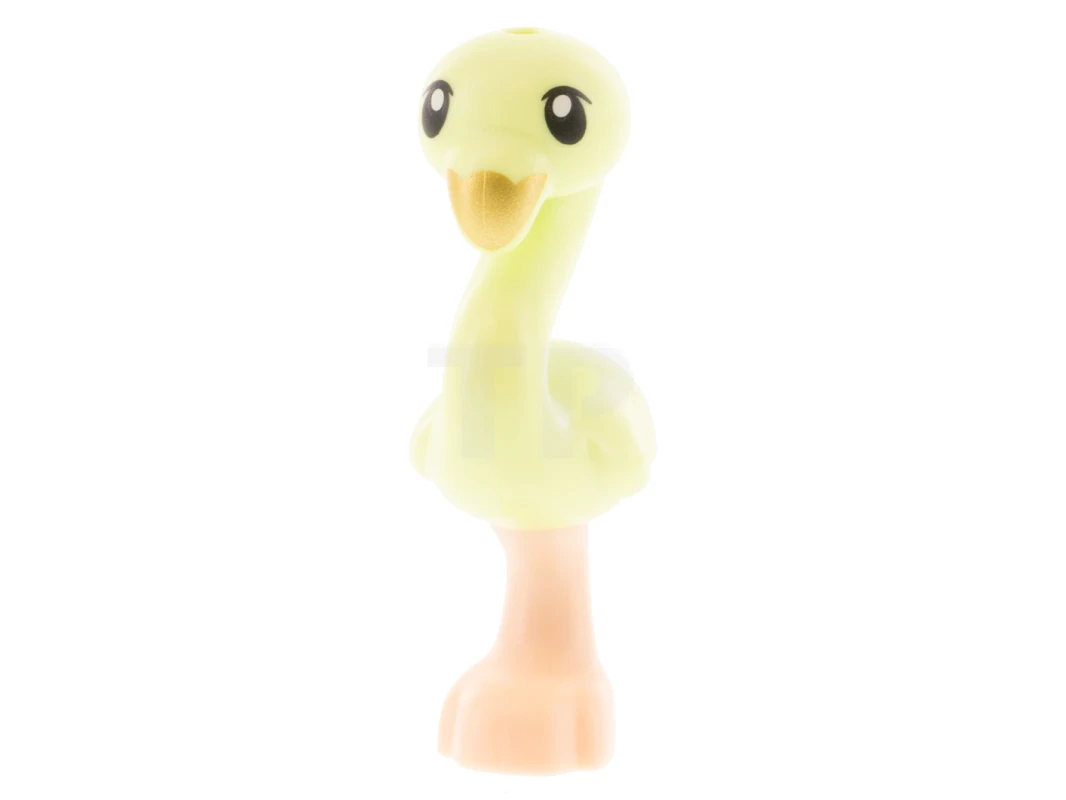 LEGO&reg; 6300315 - 67430pb02 - Uccello, Friends fenicottero con corpo verde giallastro, occhi neri e becco dorato