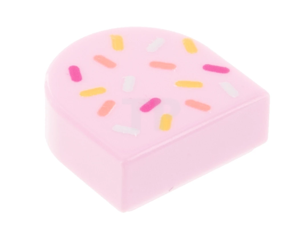 LEGO&reg; 6308524 - 24246pb011 - Carreau 1 x 1 demi-cercle avec motif de saupoudrage.