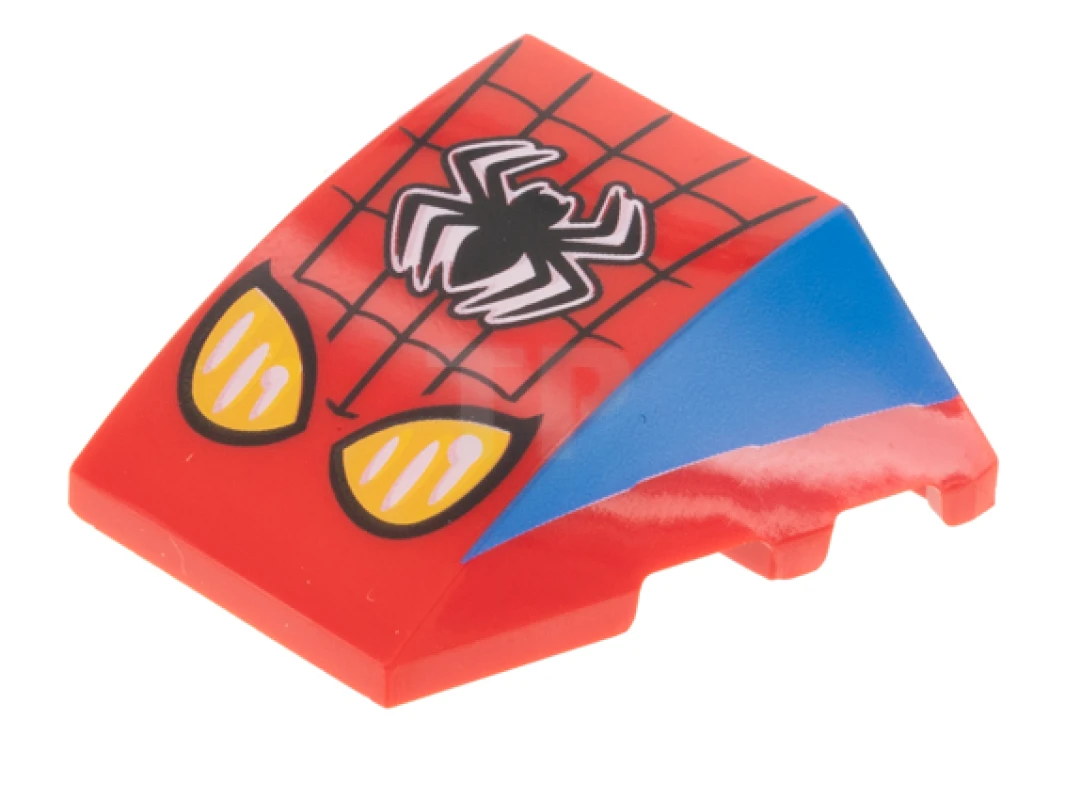 LEGO&reg; 6329749 - 64225pb044 - Wedge 4 x 3 Triple Curved with Spider and Eyes Pattern