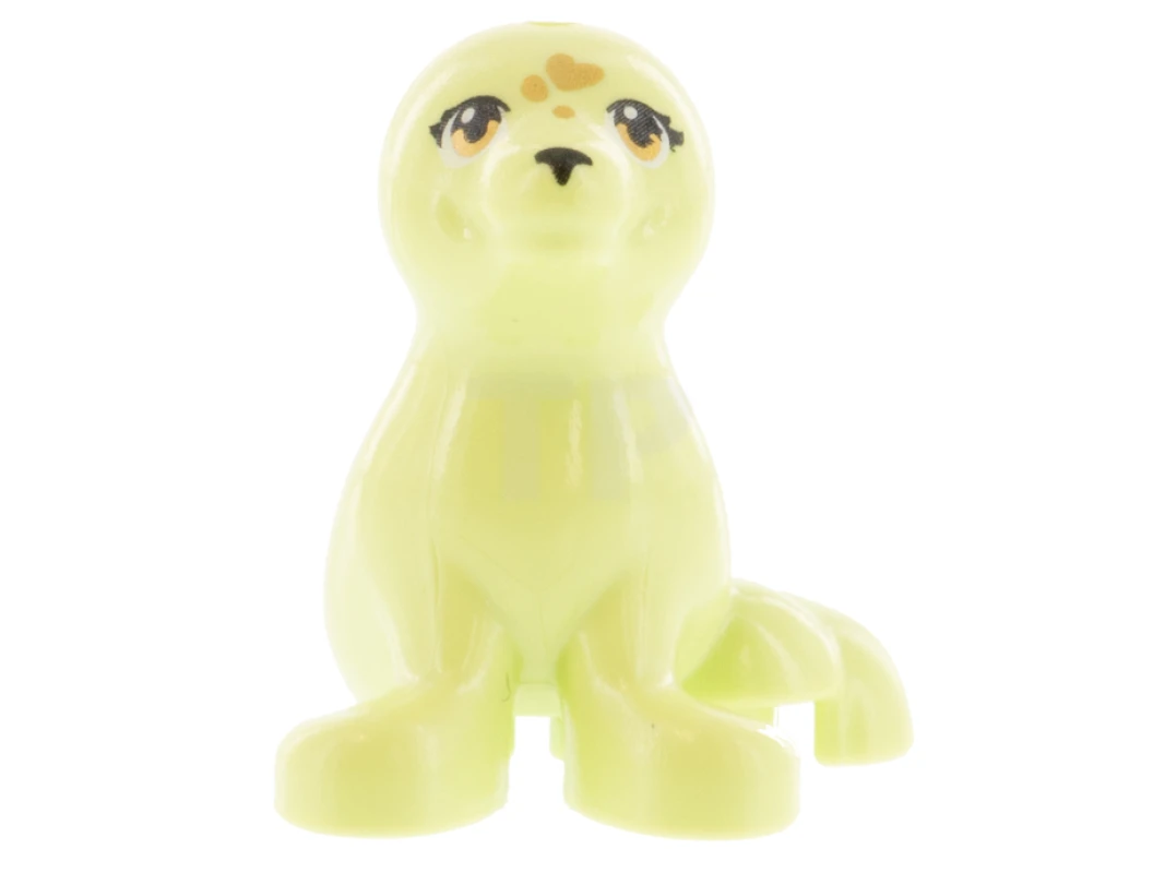 LEGO&reg; 6299608 - bb0682pb02 - Seal, Friends with Black Nose, Gold Eyes and Hearts on Forehead Pattern
