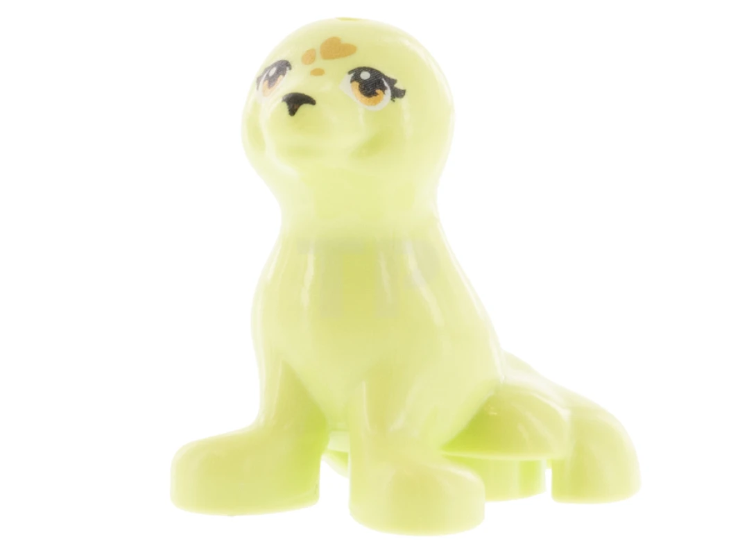 LEGO&reg; 6299608 - bb0682pb02 - Seal, Friends with Black Nose, Gold Eyes and Hearts on Forehead Pattern
