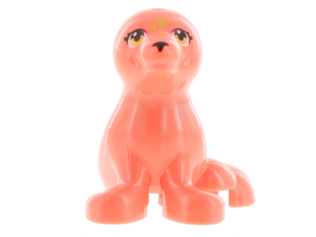 LEGO&reg; 6299609 - bb0682pb02 - Seal, Friends with Black Nose, Gold Eyes and Hearts on Forehead Pattern