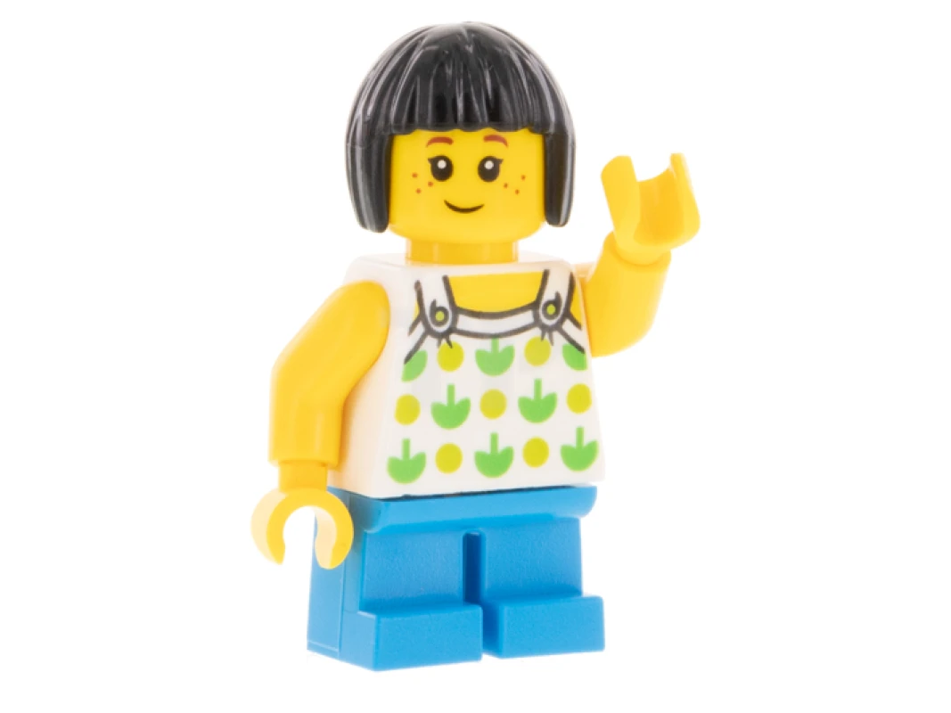 LEGO&reg; LLP024 Niño, Camiseta sin mangas con manzanas verdes y manchas de lima, piernas cortas azul oscuro