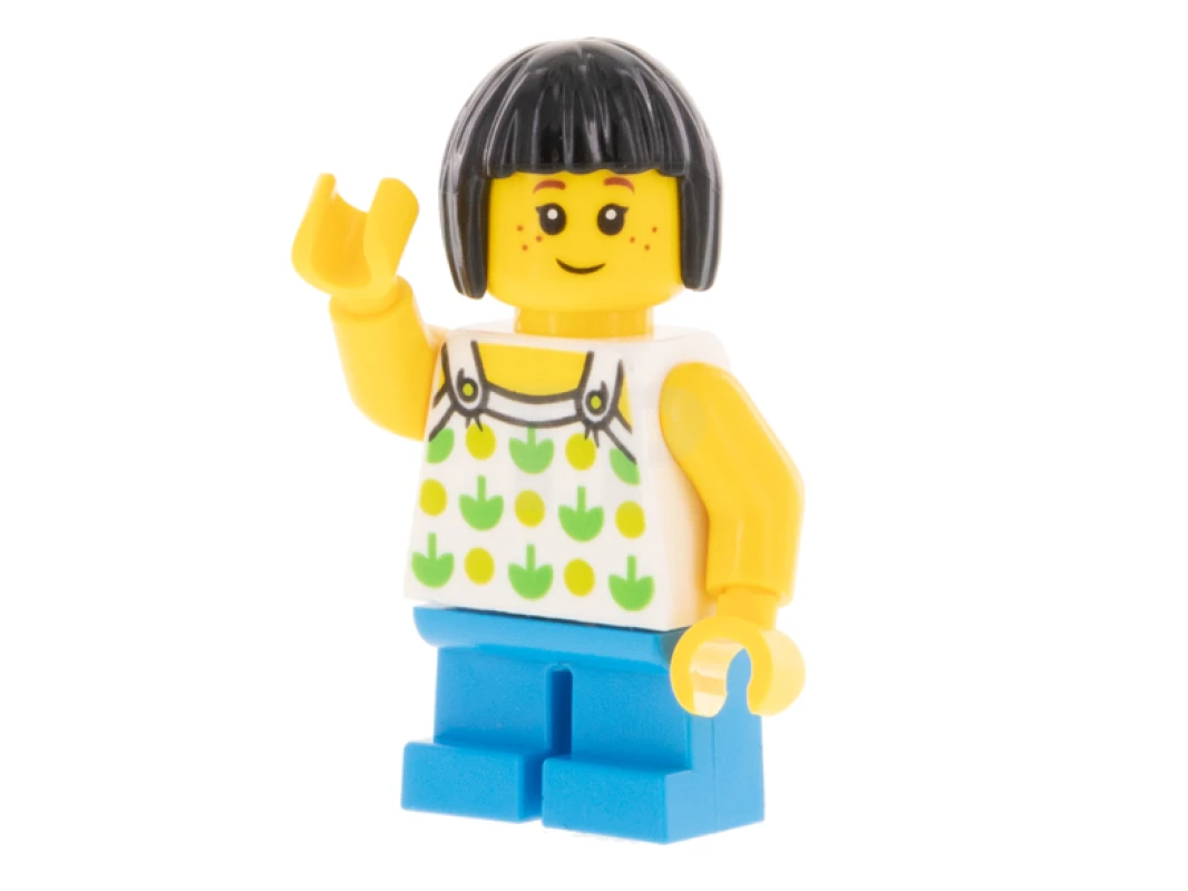 LEGO&reg; LLP024 Niño, Camiseta sin mangas con manzanas verdes y manchas de lima, piernas cortas azul oscuro