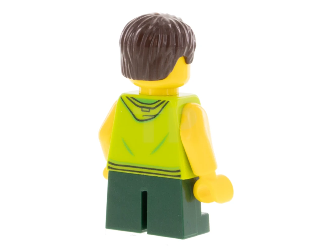 LEGO&reg; LLP023 LEGOLAND Park Niño con pelo castaño oscuro, sudadera sin mangas verde lima y piernas cortas verde oscuro