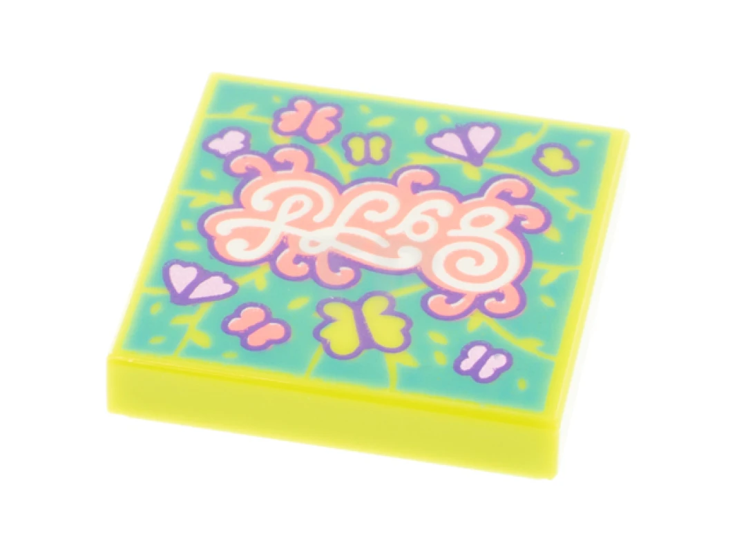 LEGO&reg;  - 3068pb1624 - Tile 2 x 2 with Album Cover - Butterflies Pattern