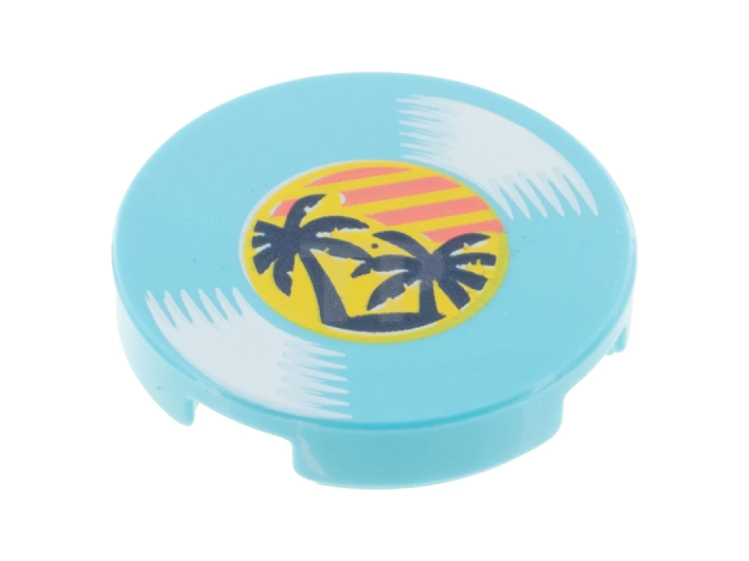 LEGO&reg; 6333998 - 14769pb385 - Tile 2 x 2 Round with Bottom O and LP Record Pattern