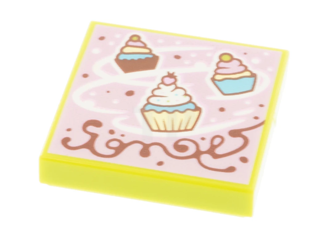 LEGO&reg;  - 3068pb1618 - Tile 2 x 2 with Album Cover - Cupcakes Pattern