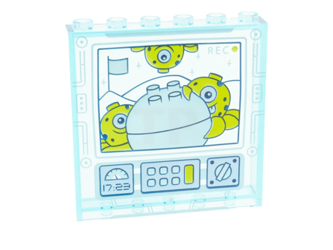 LEGO&reg; 6346805 - 59349pb236 - Panel 1 x 6 x 5 with Screen with Planet Surface Pattern