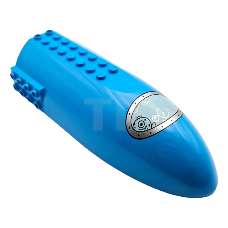 LEGO&reg; 6342610 - 74164pb01 - Aircraft Fuselage Forward Top Curved 6 x 16 x 3 with Space Rocket Window with Silver Frame Pattern