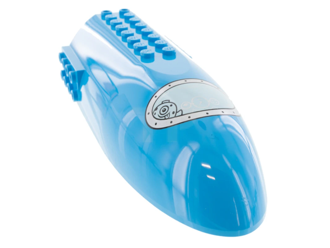 LEGO&reg; 6342610 - 74164pb01 - Aircraft Fuselage Forward Top Curved 6 x 16 x 3 with Space Rocket Window with Silver Frame Pattern