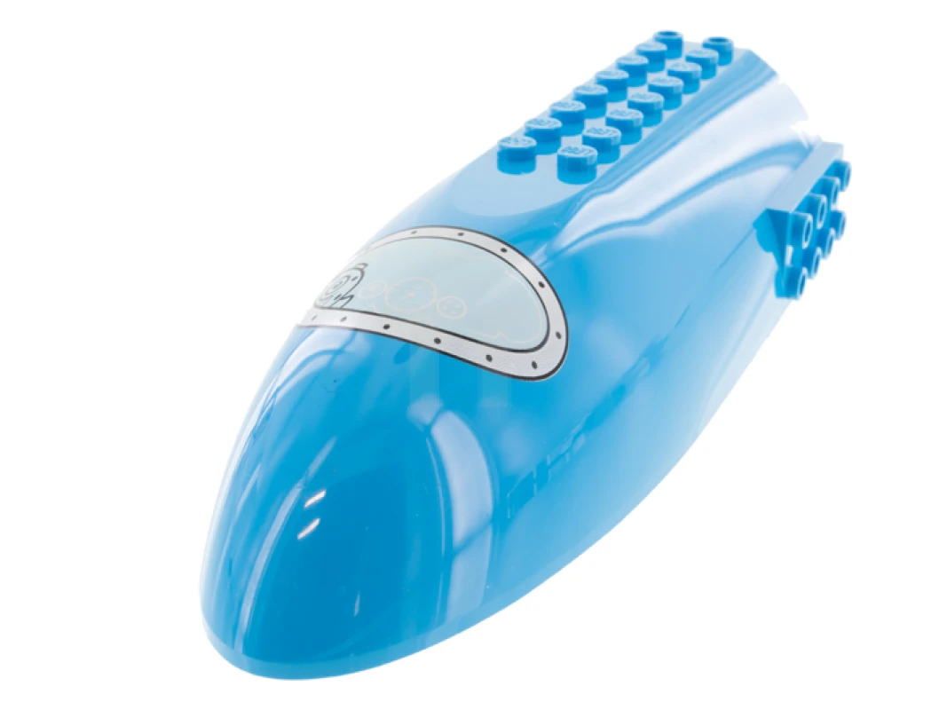 LEGO&reg; 6342610 - 74164pb01 - Aircraft Fuselage Forward Top Curved 6 x 16 x 3 with Space Rocket Window with Silver Frame Pattern