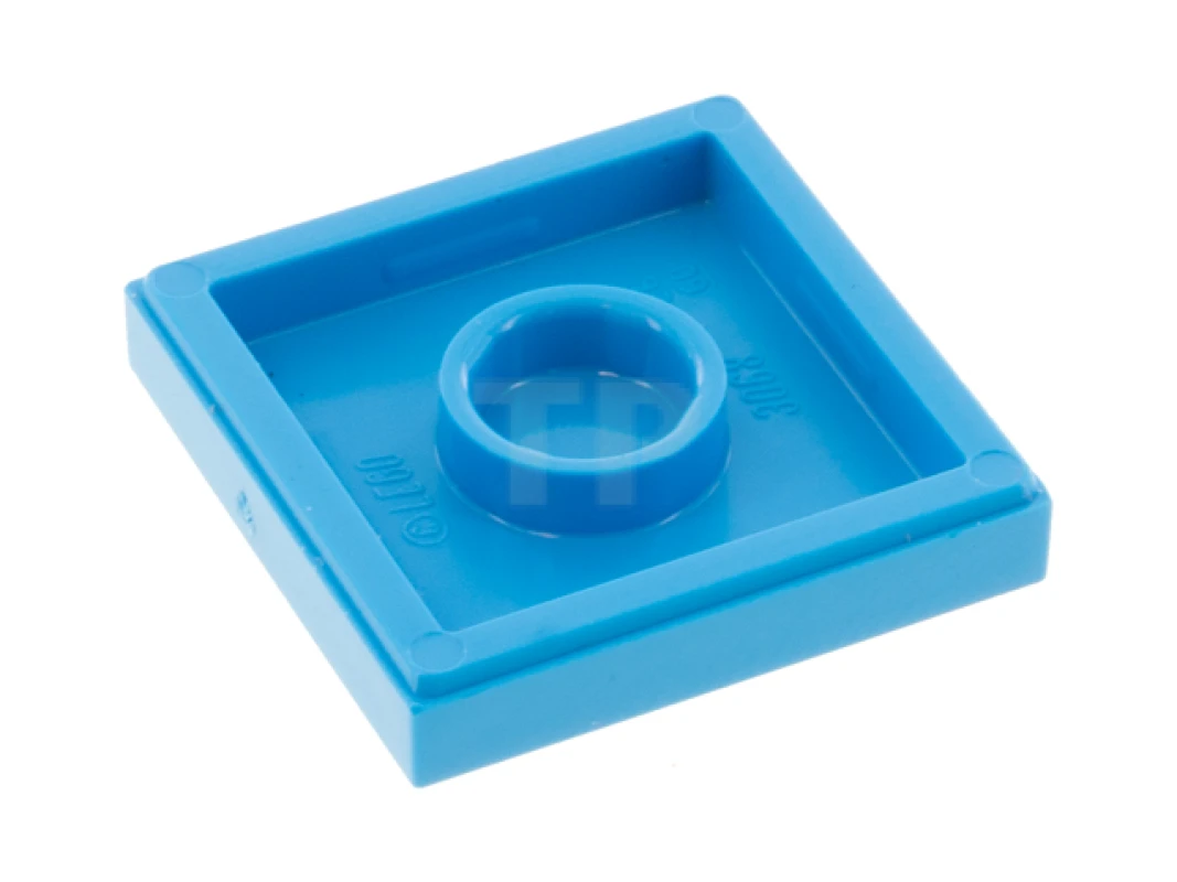 LEGO&reg; 6346808 - 3068pb1717 - Tile 2 x 2 with Groove with Bright Light Blue Mickey Mouse Logo on Hatch with Red Handles Pattern