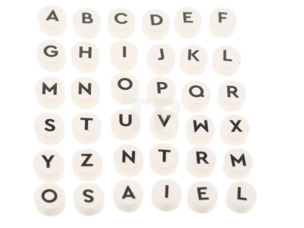 LEGO&reg; 6352800 - 77486 - Carreau, rond 1 x 1, lettres de l'alphabet, 36 dans le sac (Multipack).