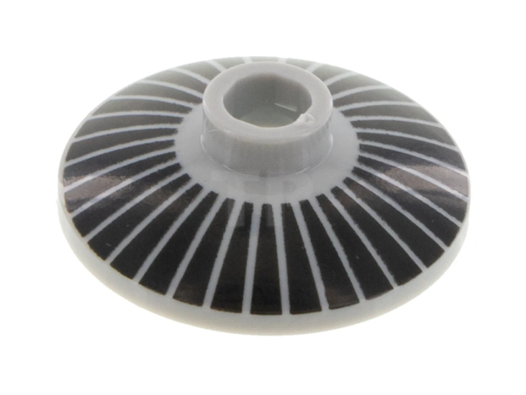LEGO&reg; 6323922 - 4740pb019 - Dish 2 x 2 Inverted (Radar) with Hubcap with Black Stripes Pattern