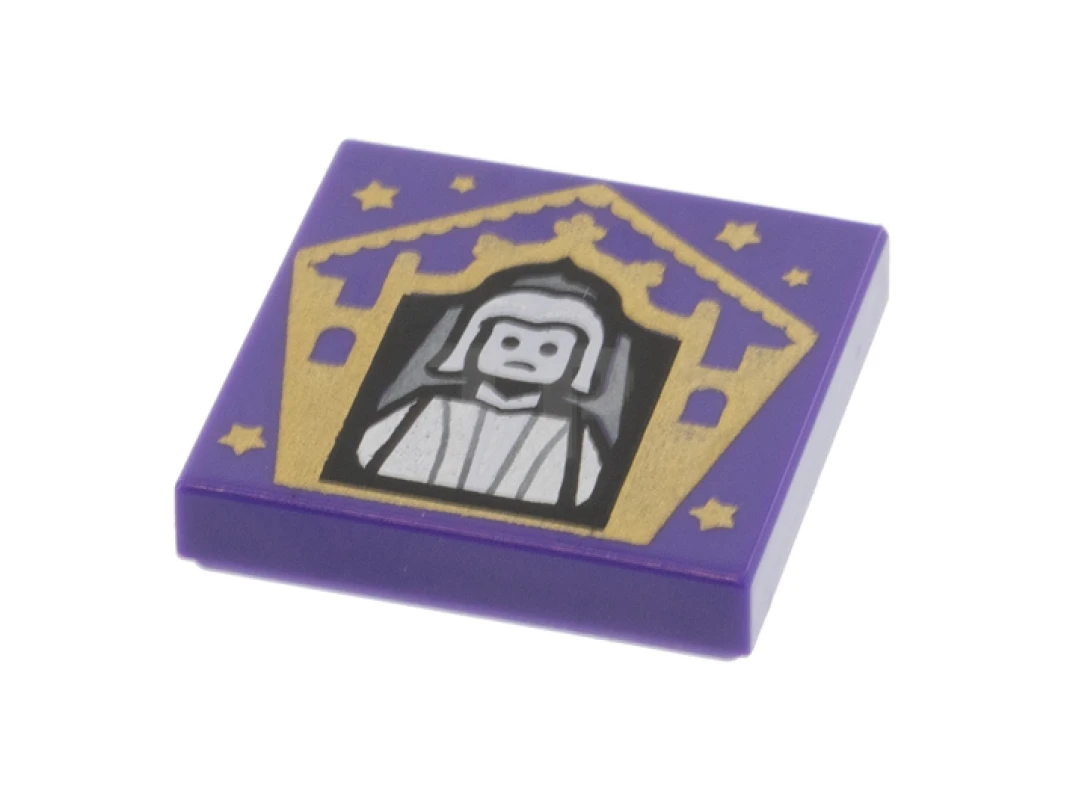 LEGO&reg; 6342521 - 3068pb1739 - Tile 2 x 2 with Groove with Chocolate Frog Card Nicholas Flamel Pattern