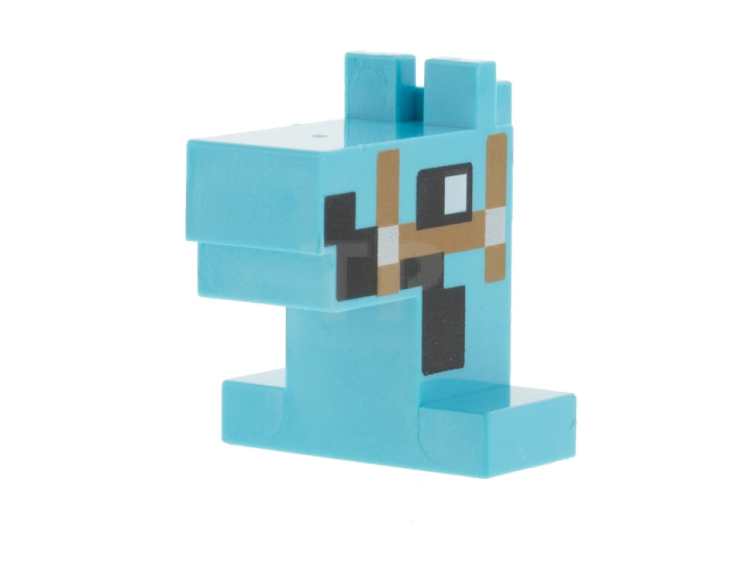 LEGO&reg; 25769pb04 - 6347321 - Creature Head Pixelated Horse with Straps and Side of Face Pattern (Minecraft Horse)