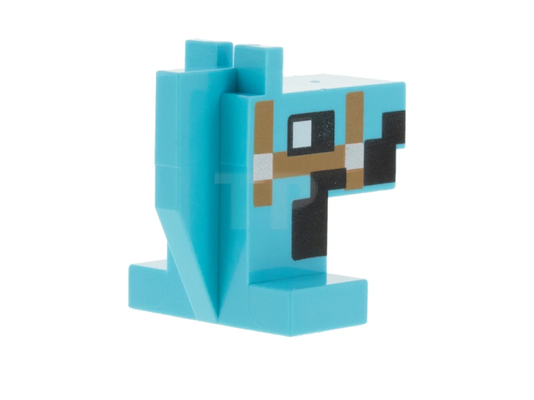 LEGO&reg; 25769pb04 - 6347321 - Creature Head Pixelated Horse with Straps and Side of Face Pattern (Minecraft Horse)