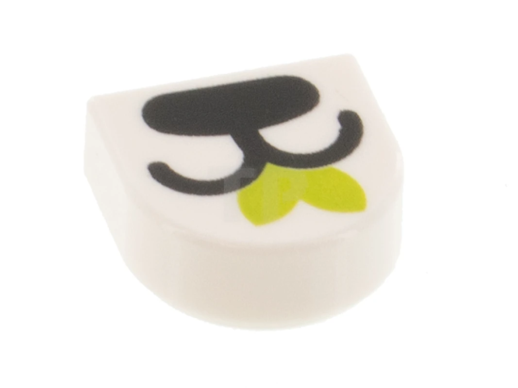 LEGO&reg; 6326158 - 24246pb030 - Tile 1 x 1 Half Circle with Nose and Mouth Pattern