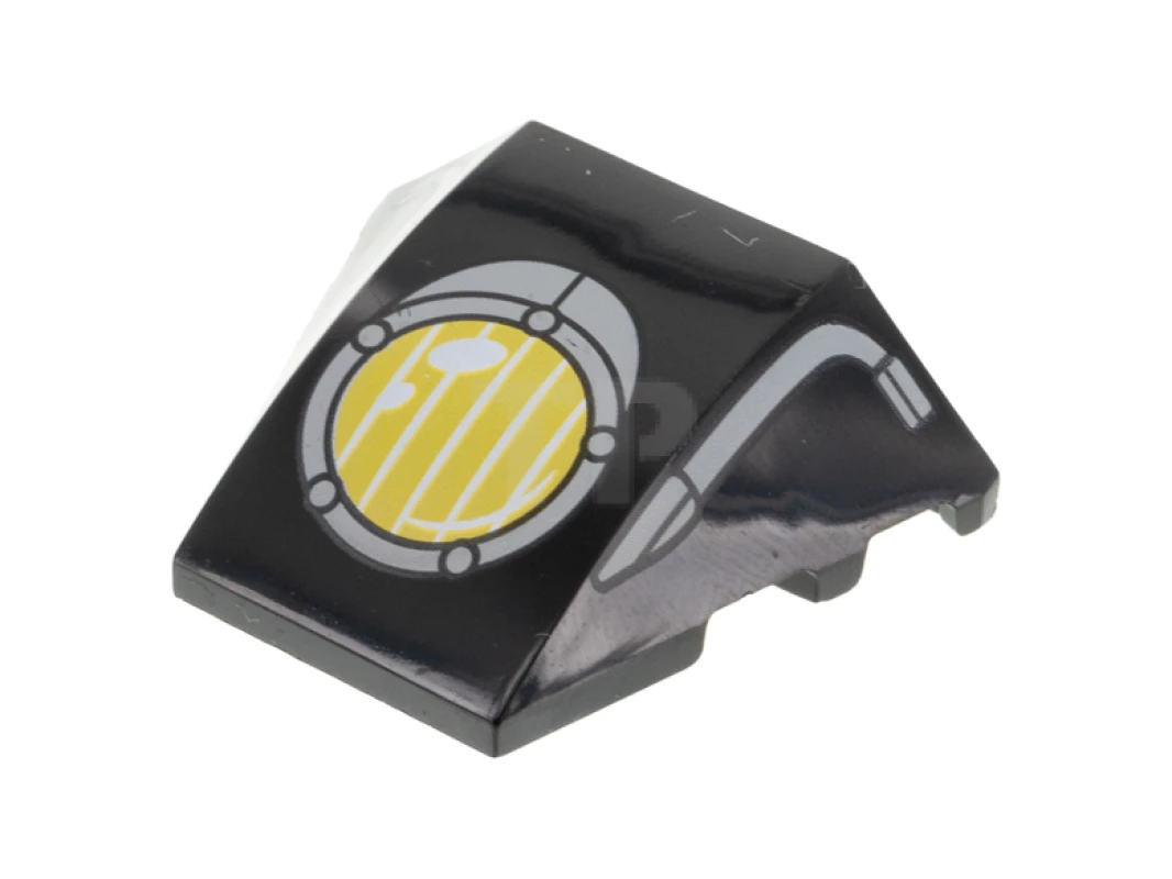 LEGO&reg; 6350068 - 64225pb046 - Cale 4 x 3 triple courbé avec motif de phare.