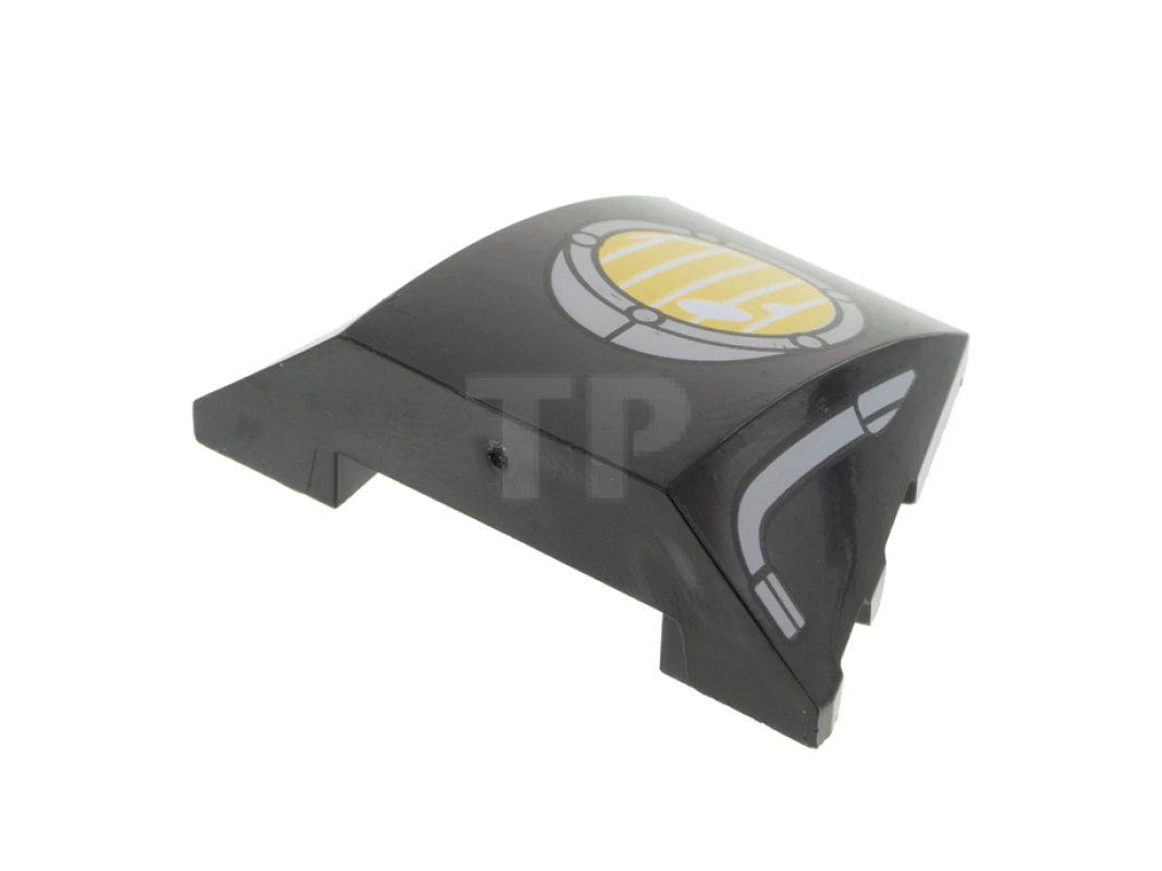 LEGO&reg; 6350068 - 64225pb046 - Cale 4 x 3 triple courbé avec motif de phare.