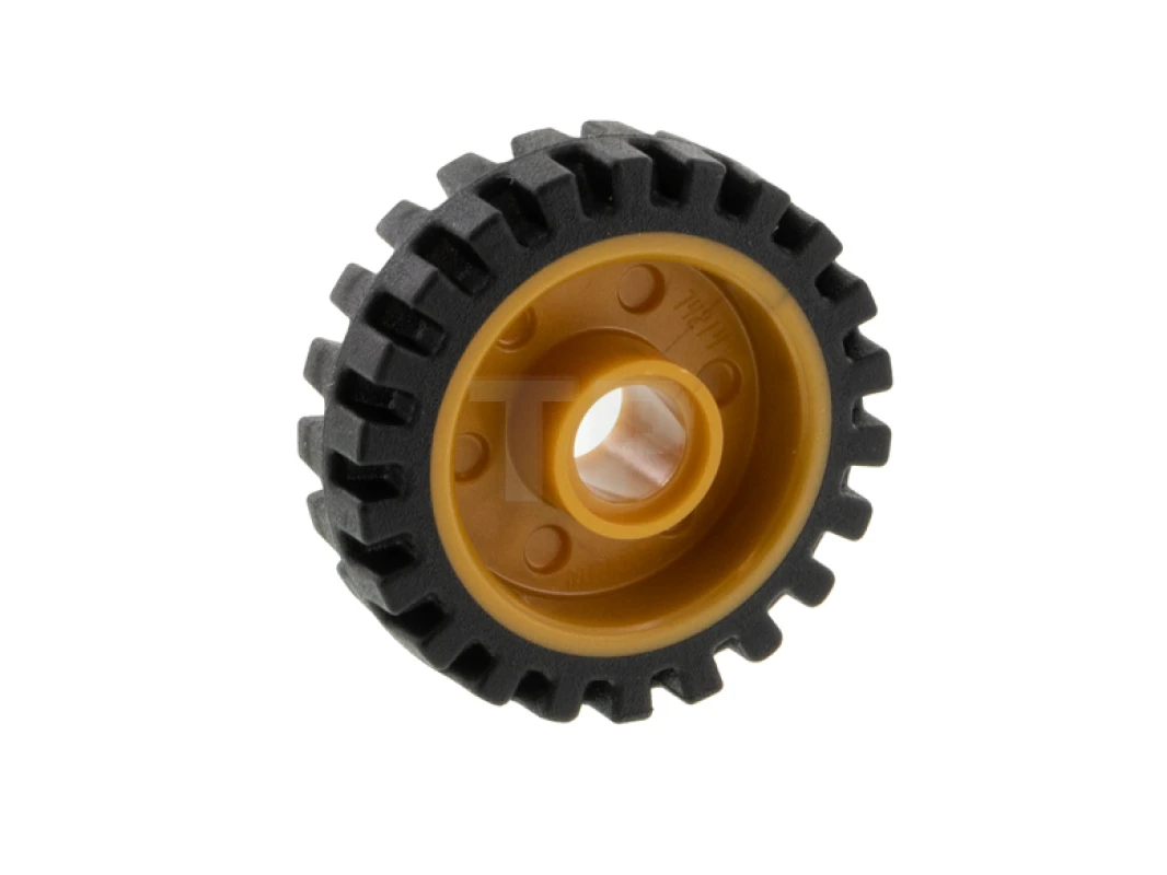 LEGO&reg; 6344199 - 74214c01 - Wheel 24 x 7 with Shallow Spokes with Fixed Black Rubber Tire